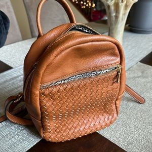 Small Vintage Leather Backpack Mini